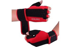 boildeg Guantes Gimnasio Hombre Mujer,Guantes Pesas Gym Guantes Fitness Transpirable con Protección Completa de Muñeca y Palma para Crossfit Levantamiento de Pesas Musculación