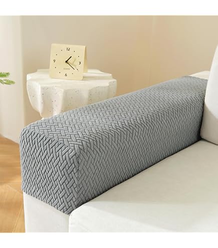 Housses D'Accoudoirs Extensibles Lot De 2 - Protection Antidérapante Canapé (Gris Foncé)