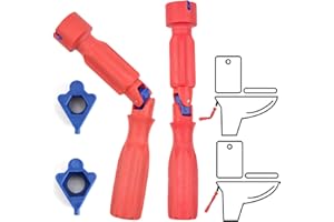 RRICHH Toilet Seat Spanner Plumbing Tools, 1 Set Toilet Seat Tightening Tool with 2 Replacement Heads, Universal Toilet Seat Fitting Tool for Removal, Installation, and Repair - Handy Maintenance Artifact