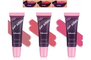 PETANSY 3 Farben Abziehbarer Lippenstift Abnehmbares Lip Liner Set Langanhaltender Lip Stain Abziehbarer wasserfester, nicht klebender, matter Nude-Lippenglanz Hochpigmentierte Tattoo Lip Tint Stain Farbe
