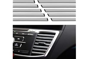 MAOZHOU Car Air Outlet Trim,U Shape Car Interior Moulding Decoration Strip,PVC Car Air Conditioning Air Vent Refit DIY Strip Universal Garnish Accessory (Sliver,10 Pcs)