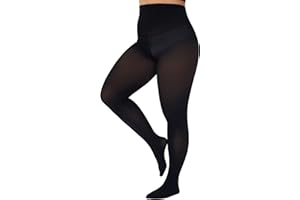CozyWow Mallas de talla grande para mujer, resistentes a la correr 80D, suaves, color sólido, semiopacas cintura alta 1X, 2X, 3X, 4X