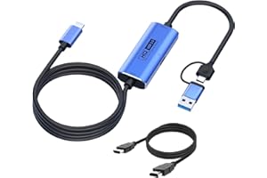 YCBUENO 2M Live Streaming Wire PD3.0 +Type C Vedio Capture Card 4K to USB3.0 Type C Adapter with 100W PD Video Game Capture for Editing Video,Games,Streaming,Online Teaching