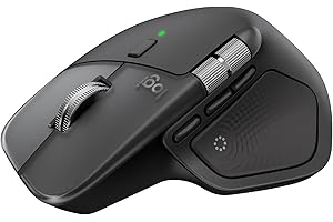 ‎LOGITECH Logitech MX Master 4 for Mac, ergonomiczna mysz Bluetooth z zaawansowaną funkcją dotykową, błyskawicznym przewijaniem, ładowaniem USB-C, macOS, iPadOS, Windows – Czarna