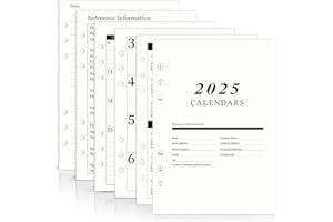 IFTNOTEA 2025 A5 Weekly & Monthly Planner Binder Refill Insert - 5.8" x 8.3", 100GSM Paper, Monday Started, 6 Hole Punched for Refillable A5 Binder with Calendar, Contact Pages and Notes