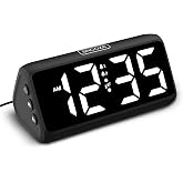 Netzu Yatak Odaları i&ccedil;in Dijital &Ccedil;alar Saat, &Ccedil;ift Alarmlı Y&uuml;ksek Sesli &Ccedil;alar Saat, Kalın Rakamlar, 5 Dimmer, 4 Cilt, Erteleme