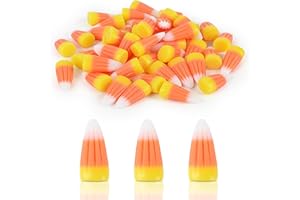 HUIANER 30PCS Halloween Artificial Candy Corn Fake 3D Candy Corn Resin Candy Corn for Craft Making Halloween Supplies Decorations Ornaments DIY Craft