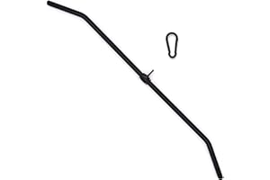 C.P. Sports - Asta per Sollevamento Pesi in Acciaio Nero, 120 cm, Impugnatura, Altre possibilità di Presa, snodo Girevole, moschettone Incluso, Sport di Forza, Bodybuilding, Fitness