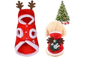 Ruolin Vestiti Natale per Gatto e Cane, Costume Animale Domestico, Vestito da Renna per Cani Piccola Taglia e Gatti