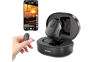 KINMATES Tik Tok Fingerspitzen Scrolling Ring, Page Turner für iPhone iPad, Bluetooth Fernbedienung Finger Scroller mit Ladehülle Kompatibel mit iOS, Android Handys, Tablets - Schwarz