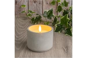 Ideen mit Herz Świeca LED z prawdziwego wosku | w dekoracyjnym naczyniu betonowym | zasilanie bateryjne | funkcja timera: 6 godzin włączony | 18 godzin wyłączony | (okrągła)
