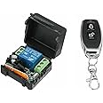ROBOWAY 433Mhz Universal Wireless Remote Control with Fan/Water Motor/Door Lock-Unlock.. DC 12V 1CH RF Relay Receiver Module with RF Remote Control Switch (1 Remote and 1 Receiver)