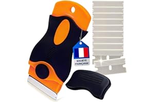 NEDIT Grattoir Plaque Vitrocéramique - Grattoir Vitre - Kit Raclette Universel Et 10 Lames De Rechanges - Pratique Et Simple D’Utilisation - Idéal pour Nettoyer Le Verre et Autres Surfaces