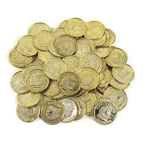 Piraten Goldtaler Spielgeld Aztekengold Schatzsuche Piratenparty Goldschatz 144 Taler Palandi®