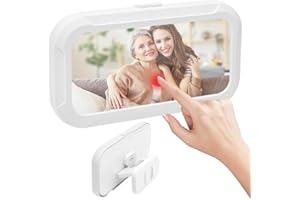 ZMDMAH Funda Impermeable Móvil para Ducha Soporte de Pared para Teléfono 360° Rotación Ajustable Caja de Teléfono para Ducha con 3 Ganchos Adhesivos Fuertes Funda para Baño de hasta 7" Smartphone