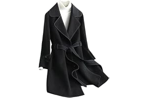 Lång damkappa med bä , elegant, knälång trenchcoat med fickor, vindtät vinterrock, övergångskappa, trendig vindjacka