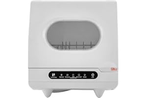 AREAO Mini-Geschirrspüler, Tischgeschirrspüler Tragbarer Multifunktions-Geschirrspüler, 5 Waschmodi 360° rotierender Wasserfluss, geeignet für Wohnungen, Wohnmobile und Schlafsäle