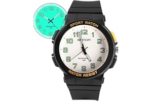 VOSO Kids Watch, 50M Waterproof, Easy to Read Children's Watch with Light, Children Analogue Quartz Watch for Boys, Girls and Teenagers, for Ages 7-18