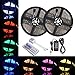 Produktbild BOHAO 12V5A IP65 Waterproof LED Strip Streifen Band Beleuchtung, 32.8ft (10m) RGB 5050 Wasserdicht 300leds Streifen Beleuchtung voller Installationssatz mit 44 Tasten IR-Fernsteuerpult Versorgungsteil für innen und im Freiendekoration Haus, Garten, Boot, Clubs, Bars, Ausstellungshallen , Vergnügungsparks, Theater und Flugzeugkabine eine Atmosphäre zu schaffen