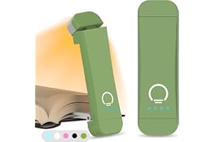 HIONXMGA Lampe de Lecture Rechargeable, Lampe pour Lire Dans le Lit, 3 Couleurs Chaudes et Gradation en, Compacte et Durable, Cadeau pour les Liseusurs Enfants,Vert