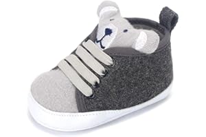 LACOFIA Zapatos Primeros Pasos niños Zapatillas de Cordones con Suela Suave Antideslizante para bebé niños