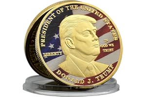 MERCOLLECTION Pièce de monnaie du président américain Donald Trump Challenge Make America Great Again Médaille en métal avec étui en plastique