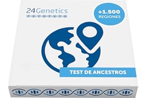 24Genetics Test Genetico Ancestros, Test Adn desde Casa, Pruebas Geneticas de Antepasados, Conoce tu Origen por Pais, Region o Provincia, Ancestry Dna Kit con +1500 Regiones