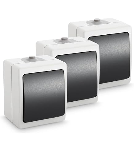 ChiliTec 10 Prese Da Incasso Per Esterno IP44 - Con Coperchio A Molla, 250V/16A, Grigio