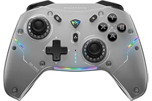 Machenike G5Pro PC Game Controller with RGB Lights, Hall Effect Joystick＆Triggers, Wireless Gaming Controller, Gamepad for Switch/Ipad/MAC/Android/Steam, Gray