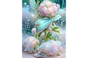 Mupmod Crystal Flower Diamond Painting Kits for Adults,5D Diamond Painting DIY Diamond Painting Kits Diamond Art,Round Full Drill Diamond Dots Diamond Art Kits Crafts for Wall Decor Gift -12x16inch