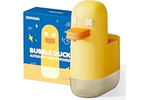 Genialba Bubble Duck Distributore di Sapone Automatico con Sensore Infrarossi, Dispenser Sapone Schiuma con IPX4 Impermeabile, per Casa, Bagno, Scuola con Ricaricabile USB - Giallo