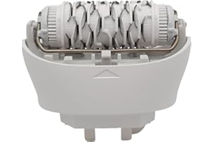 NaschLager Epilieraufsatz 81533164 extrabreit kompatibel mit Braun Silk‑épil 7 und 9, weiß, Ersatzkopf mit 40 Pinzetten für Beine und Arme, Klick‑Montage Stecksystem, nicht kompatibel mit 9 Flex