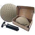Edushape Texture-iffic Sensory Ball for Baby - 7" Deflated with Pump Boho Chic Olive Color Baby Ball That Helps Enhance Gross Motor Skills for Kids - Toddler Ball with 8 Different Tactile Patterns