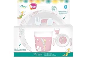 TIGEX Coffret vaisselle micro-ondes Fée Clochette pour bébé