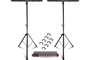 MOOVING LIGHT & SOUND - Pack Lumière 2 Pieds Mooving Light ML-SUPPORT-DJLIGHT - 8 Crochets SH2B - Dispatching 8 Voies - DJ soirée anniversaire