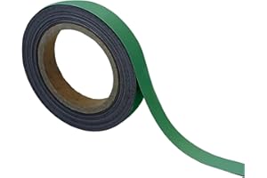 BEAVERSWOOD Magnetic Steel Easy-Wipe Tape, Thin & Flexible, Cut to Fit Strip, Magnetic, High Visible Identification. Suitable For All Non-Magnetic Surfaces (Green 20mm x 10m)