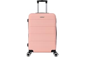 TROLLEY ADC - Valise Cabine 55x34x23 - Rigide, Légère 2,5 Kg - 39 litres - 4 Doubles Roues Silencieuses - Maniable, Pratique et Étanche - Collection Tropic Superfly - Rose Saumon