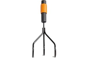 Fiskars Krümmer, Für optimale Beetvorbereitung und -pflege, Gerätekopf, Länge: 31 cm, Breite: 12,5 cm, Schwarz/Orange, QuikFit, 1000680