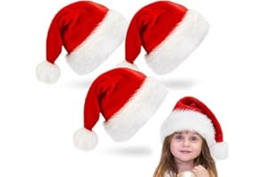 SFSSHUI 3 Stück Weihnachtsmann Mütze,Samt Weihnachtsmütze Nikolausmütze Mütze Weihnachten,Für Weihnachtszubehör