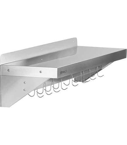 Meuble Inox Cuisine Royal Catering RCWR-80.2 Étagère Murale