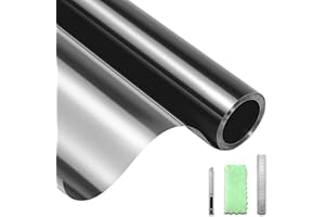 DIFIT One Way Window Film See Out Not in Privacy Films for Glass Windows Reflective Windows Film Anti-UV Anti-Glare Static Cling Window Tint for Home, Office（Black-silver，30x200cm）