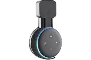 MINJUNA Wall Mount Holder for Echo Dot 3rd, Socket Stand for Amazon Echo Dot 3rd Generation, Smart Home Speaker Hanger for Kitchens Bathroom Bedroom, Built-in Cable Management without Messy Wires (black)