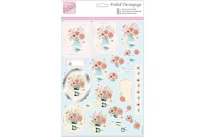 DOCRAFTS Anita's A4 Blooming Delight Decoupage Sheet, Accessories Supplies For Craft, Paper Craft, Scrapbooking, Card Making, Origami, Ideal for Adult Craft, Adds Textured Pattern To Craft Projects