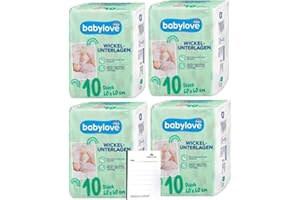 Babylove Wickelunterlagen Sparset 4 x 10 Stück + Halley Bedding Notizblock Set