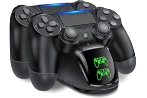 HEYLICOOL PS4 Controller Charger, PS4 Controller Charging Dock Station with USB Charging cable, PS4 Charging Station compatible with PS4 / PS4 Slim / PS4 Pro Controller