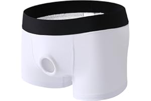 Bauzuoyo Herren Erotisch Unterwäsche Low Rise Boxer Shorts Briefs Wetlook Männer Gay Boxershorts Unterhosen mit Kieselerde O-Ring Penisring Herren Sexy Dessous Party Clubwear