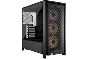 CORSAIR FRAME 4000D RS ARGB Modular Mid-Tower ATX PC Case – High Airflow, 3x Pre-Installed RS ARGB Fans, InfiniRail™ Fan Mounting System, ASUS BTF, MSI Project Zero, Gigabyte Project Stealth – Black