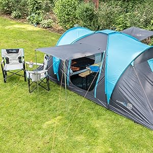 Skandika, Hammerfest, Tenda per Famiglie, 4 Persone, Tenda a Cupola, con 2 cabine di Riposo, Altezza in Piedi 200 cm - immagine 11
