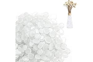 ZHONGSHUANG 1000 Stück Weiß Leuchtsteine,Leuchtende Steine,Deko Steine Leuchtet Im Dunkeln Kieselsteine Für Outdoor Deko Gärten Terrasse Rasenflächen Aquarien(5-8mm)