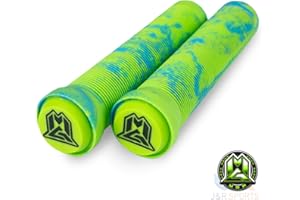 Madd Gear MGP Swirls Grind Grips inc Bar Ends (Pair) (Blue/Green)